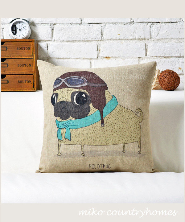 pilot pug pillow